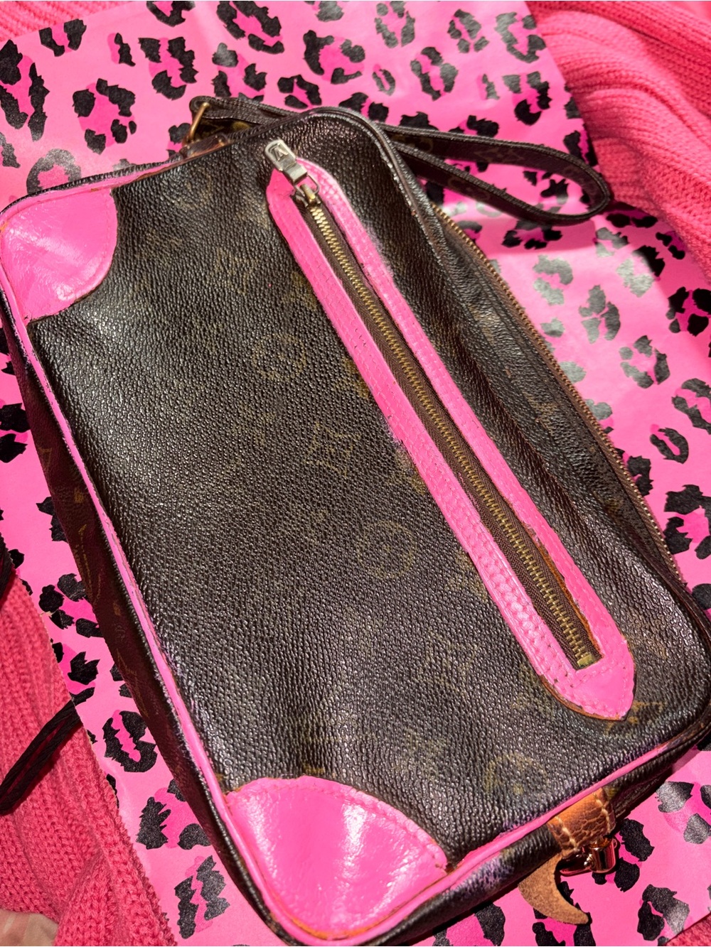 Authentic Vintage Louis Vuitton Marly Draggone 1988 hand painted